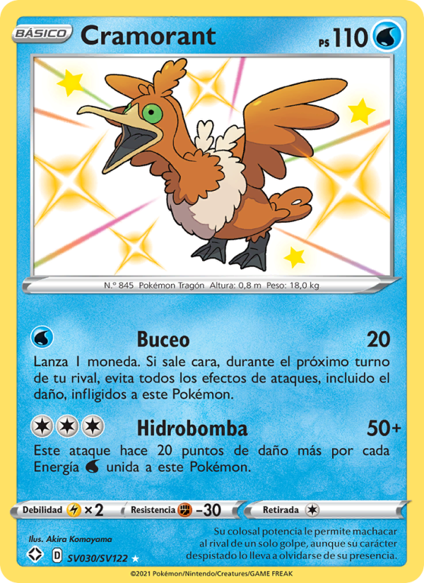 Cramorant SV030 — Destinos Brillantes (Spanish Pokémon TCG card)