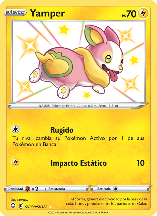 Yamper SV039 — Destinos Brillantes (Spanish Pokémon TCG card)