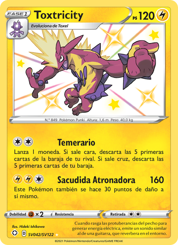 Toxtricity SV042 — Destinos Brillantes (Spanish Pokémon TCG card)