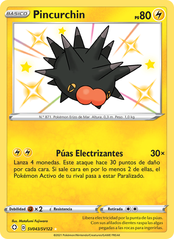 Pincurchin SV043 — Destinos Brillantes (Spanish Pokémon TCG card)