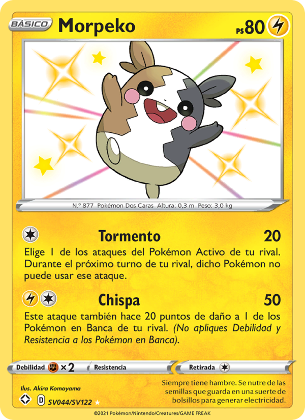 Morpeko SV044 — Destinos Brillantes (Spanish Pokémon TCG card)