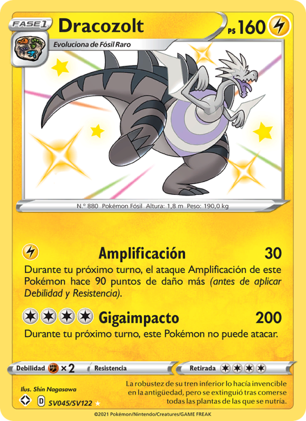 Dracozolt SV045 — Destinos Brillantes (Spanish Pokémon TCG card)