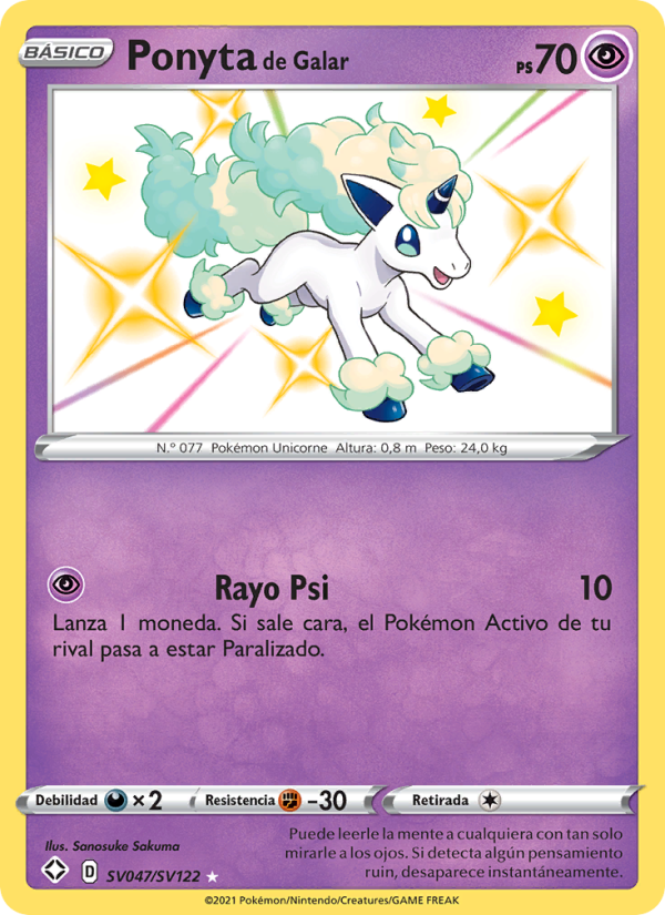 Ponyta de Galar SV047 — Destinos Brillantes (Spanish Pokémon TCG card)