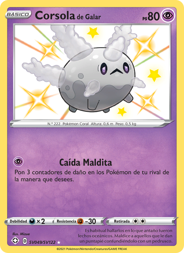 Corsola de Galar SV049 — Destinos Brillantes (Spanish Pokémon TCG card)