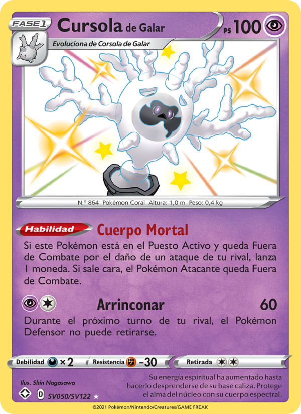 Cursola de Galar SV050 — Destinos Brillantes (Spanish Pokémon TCG card)