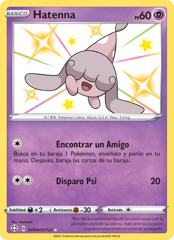 Hatenna SV054 — Destinos Brillantes (Spanish Pokémon TCG card)