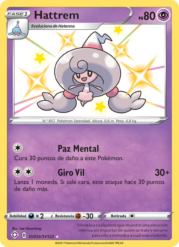 Hattrem SV055 — Destinos Brillantes (Spanish Pokémon TCG card)