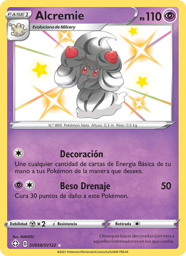 Alcremie SV058 — Destinos Brillantes (Spanish Pokémon TCG card)