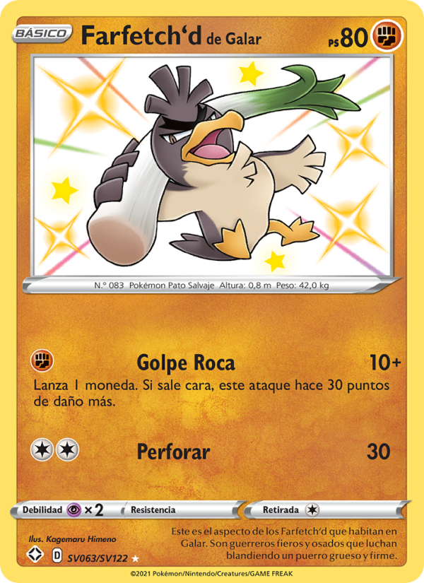 Farfetch'd de Galar SV063 — Destinos Brillantes (Spanish Pokémon TCG card)