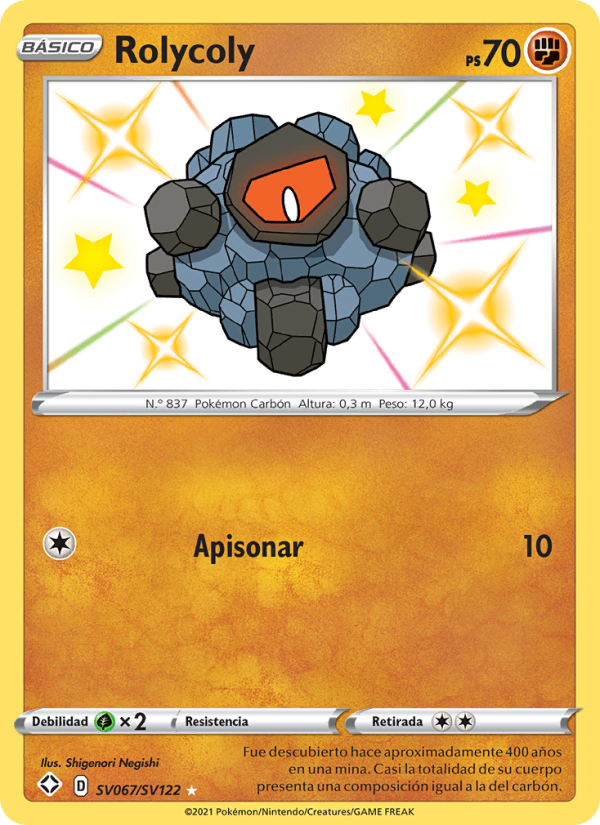 Rolycoly SV067 — Destinos Brillantes (Spanish Pokémon TCG card)