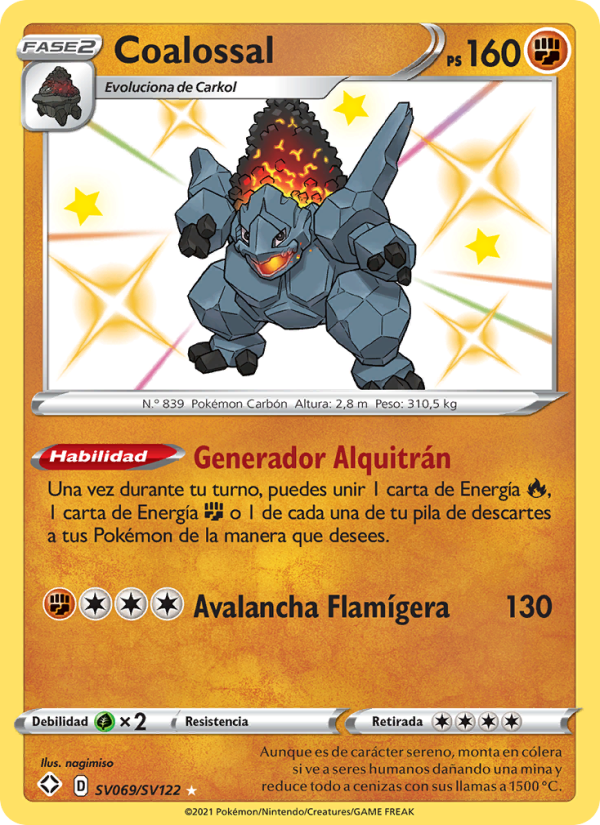 Coalossal SV069 — Destinos Brillantes (Spanish Pokémon TCG card)