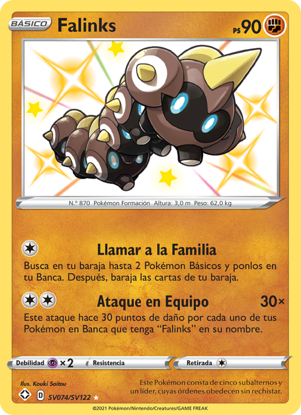 Falinks SV074 — Destinos Brillantes (Spanish Pokémon TCG card)