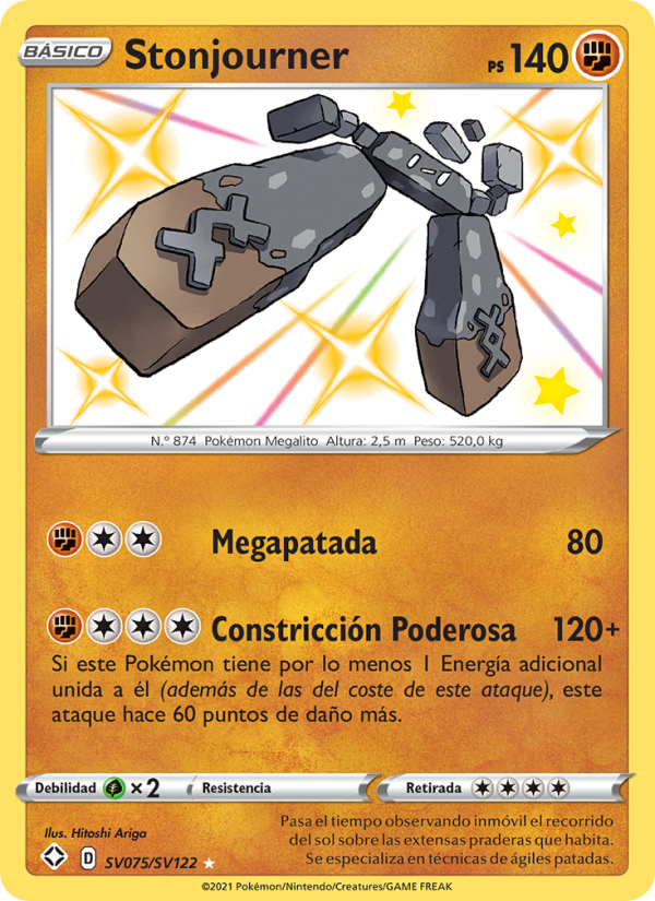 Stonjourner SV075 — Destinos Brillantes (Spanish Pokémon TCG card)