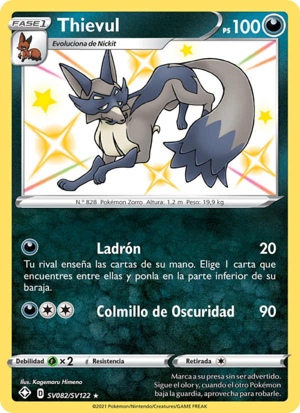 Thievul SV082 — Destinos Brillantes (Spanish Pokémon TCG card)