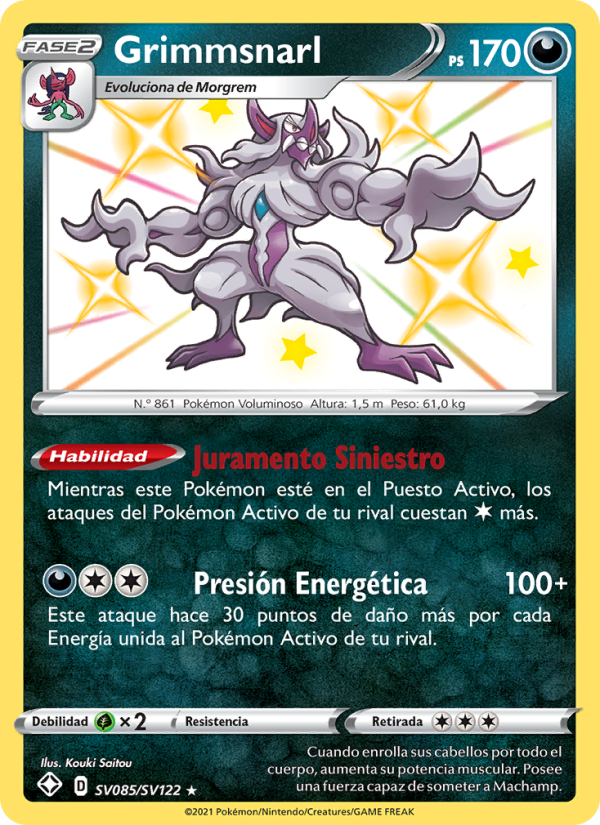 Grimmsnarl SV085 — Destinos Brillantes (Spanish Pokémon TCG card)