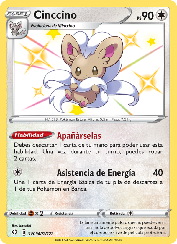Cinccino SV094 — Destinos Brillantes (Spanish Pokémon TCG card)