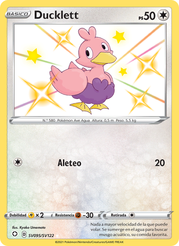 Ducklett SV095 — Destinos Brillantes (Spanish Pokémon TCG card)