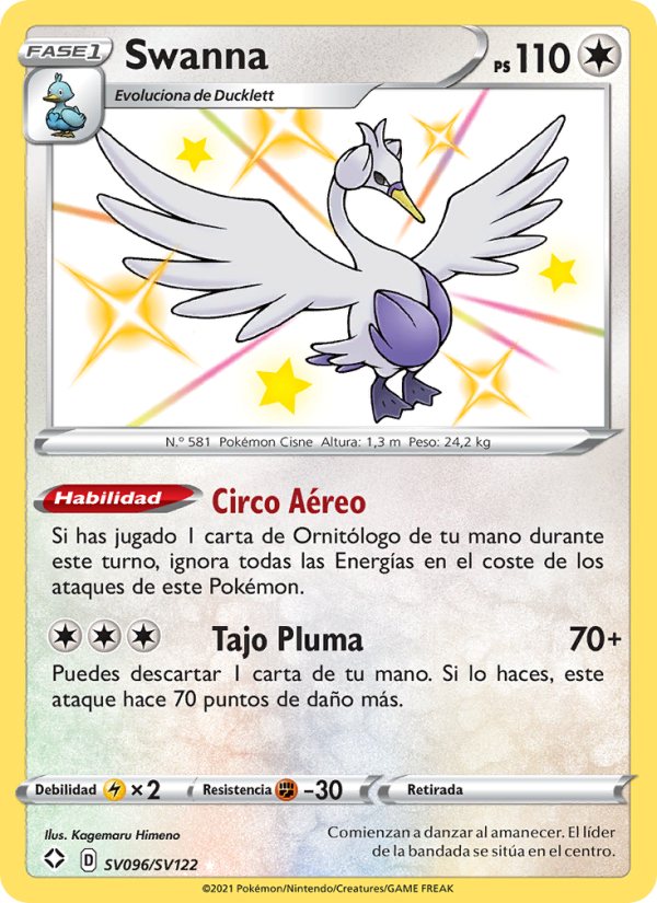 Swanna SV096 — Destinos Brillantes (Spanish Pokémon TCG card)
