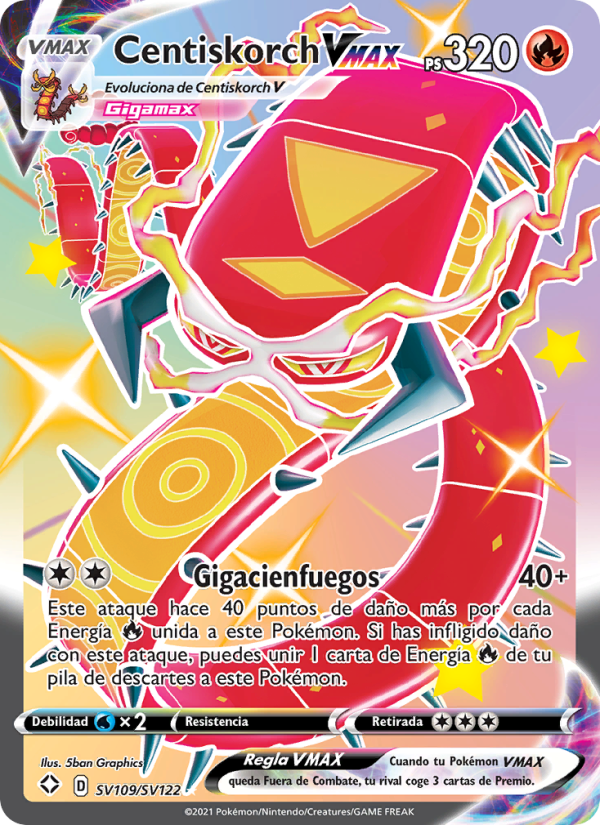 Centiskorch VMAX SV109 — Destinos Brillantes (Spanish Pokémon TCG card)