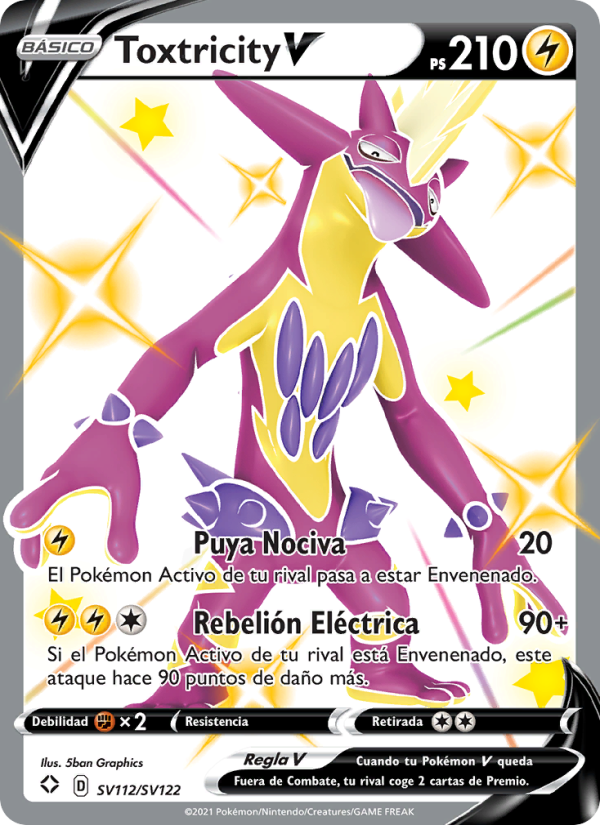 Toxtricity V SV112 — Destinos Brillantes (Spanish Pokémon TCG card)