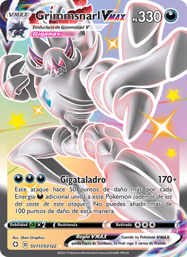 Grimmsnarl VMAX SV117 — Destinos Brillantes (Spanish Pokémon TCG card)