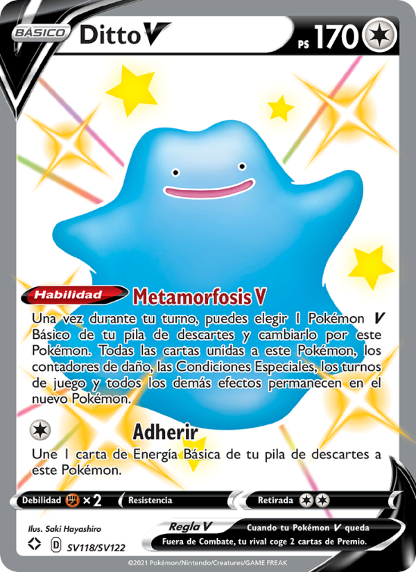 Ditto V SV118 — Destinos Brillantes (Spanish Pokémon TCG card)