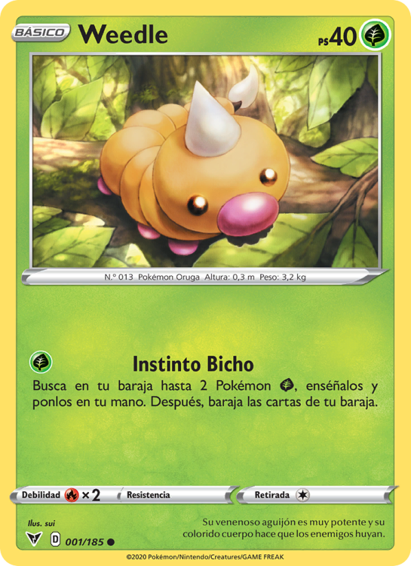 Weedle 1 — Voltaje Vívido (Spanish Pokémon TCG card)