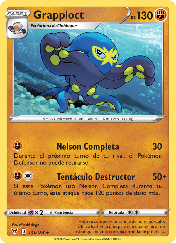 Grapploct 101 — Voltaje Vívido (Spanish Pokémon TCG card)