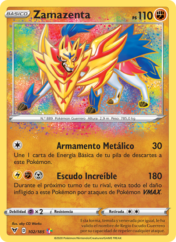 Zamazenta 102 — Voltaje Vívido (Spanish Pokémon TCG card)