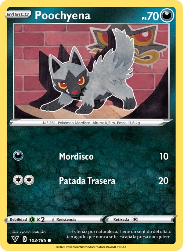 Poochyena 103 — Voltaje Vívido (Spanish Pokémon TCG card)