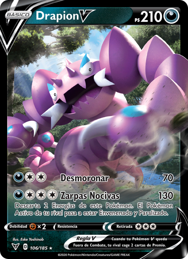 Drapion V 106 — Voltaje Vívido (Spanish Pokémon TCG card)
