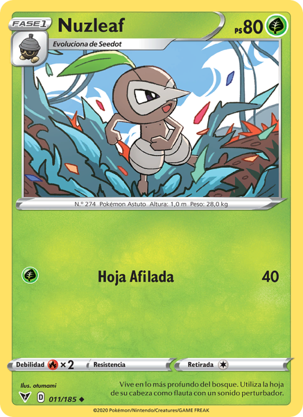 Nuzleaf 11 — Voltaje Vívido (Spanish Pokémon TCG card)