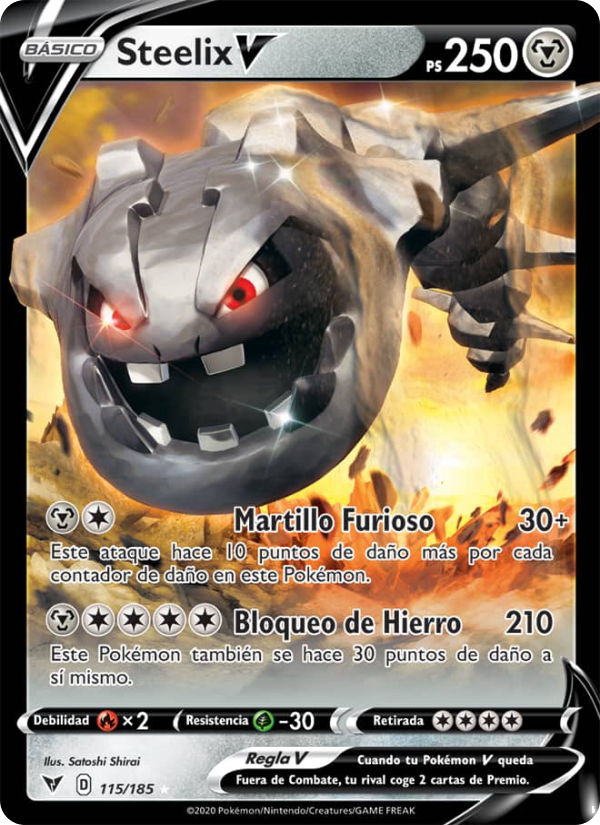 Steelix V 115 — Voltaje Vívido (Spanish Pokémon TCG card)