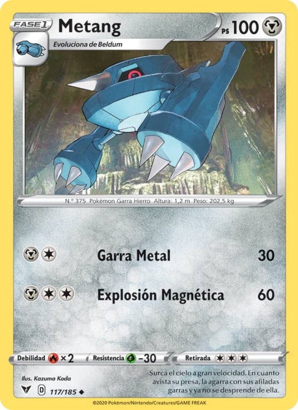 Metang 117 — Voltaje Vívido (Spanish Pokémon TCG card)