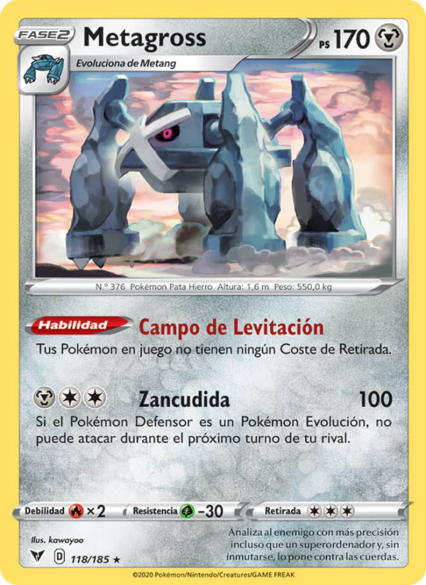 Metagross 118 — Voltaje Vívido (Spanish Pokémon TCG card)