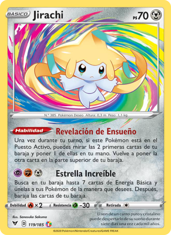 Jirachi 119 — Voltaje Vívido (Spanish Pokémon TCG card)