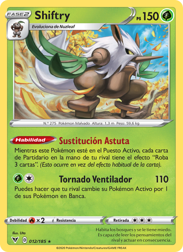 Shiftry 12 — Voltaje Vívido (Spanish Pokémon TCG card)