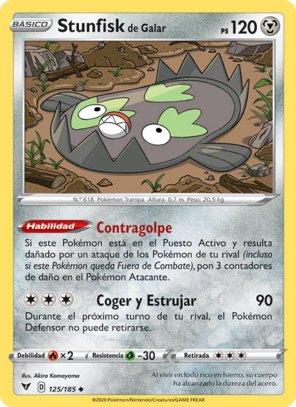 Stunfisk de Galar 125 — Voltaje Vívido (Spanish Pokémon TCG card)