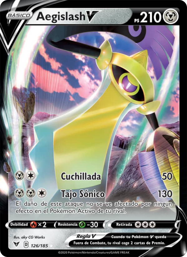 Aegislash V 126 — Voltaje Vívido (Spanish Pokémon TCG card)