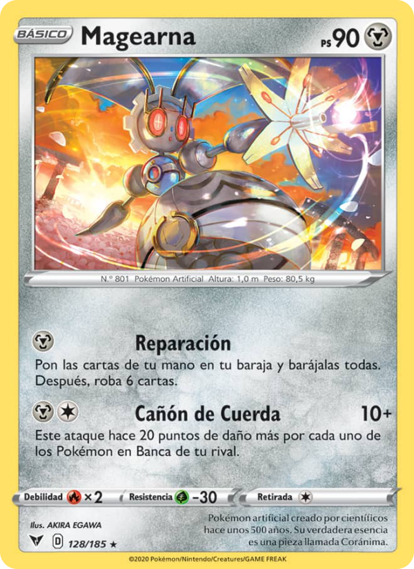 Magearna 128 — Voltaje Vívido (Spanish Pokémon TCG card)