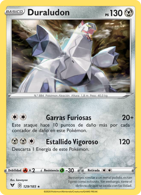 Duraludon 129 — Voltaje Vívido (Spanish Pokémon TCG card)