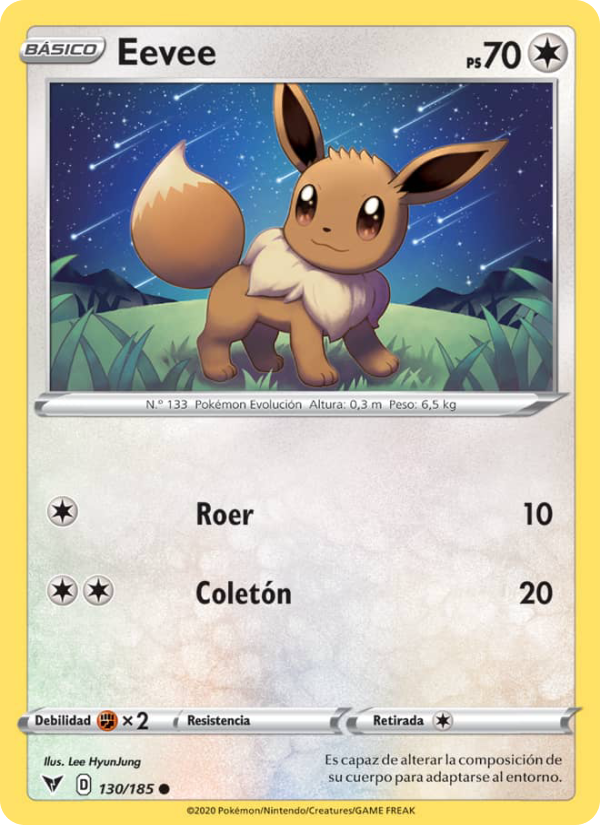 Eevee 130 — Voltaje Vívido (Spanish Pokémon TCG card)