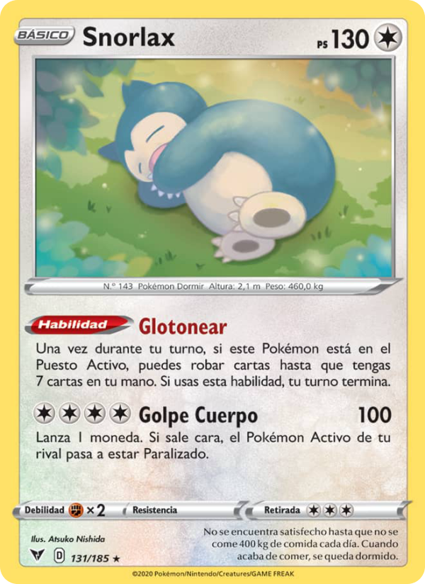 Snorlax 131 — Voltaje Vívido (Spanish Pokémon TCG card)