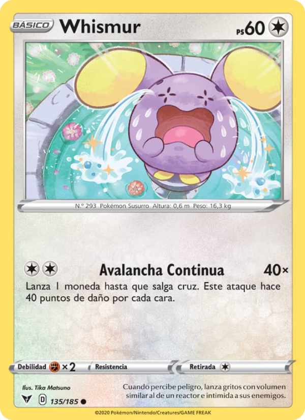Whismur 135 — Voltaje Vívido (Spanish Pokémon TCG card)