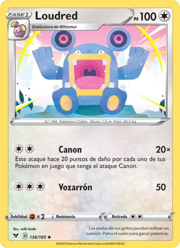 Loudred 136 — Voltaje Vívido (Spanish Pokémon TCG card)