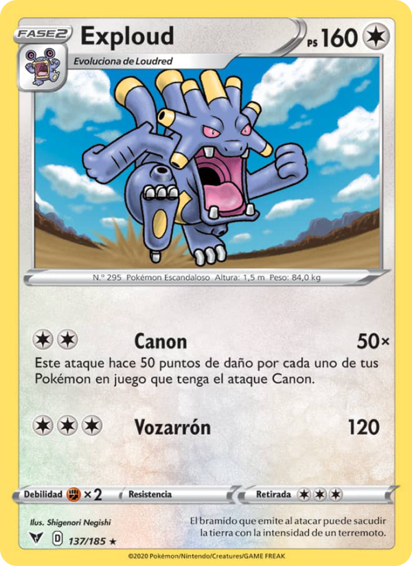 Exploud 137 — Voltaje Vívido (Spanish Pokémon TCG card)