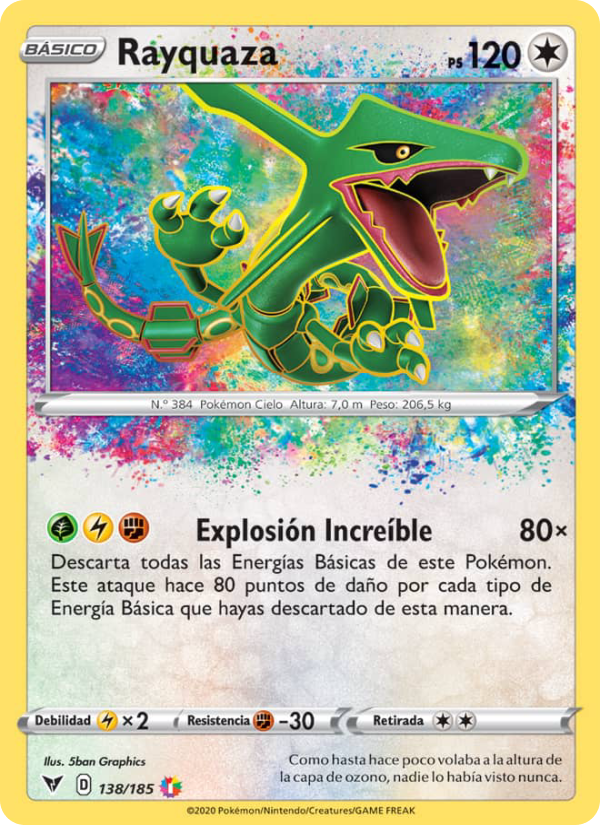 Rayquaza 138 — Voltaje Vívido (Spanish Pokémon TCG card)