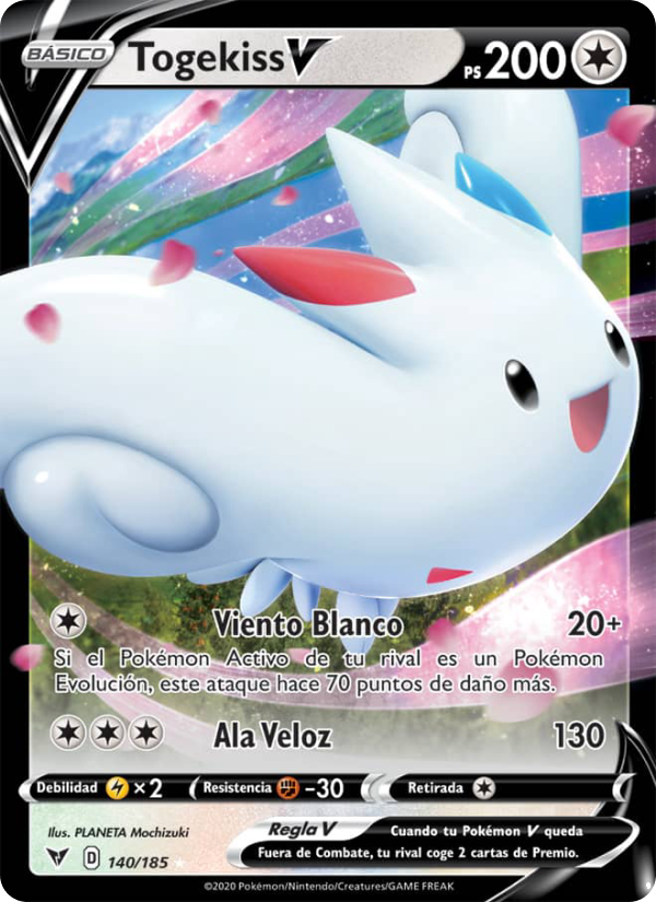 Togekiss V 140 — Voltaje Vívido (Spanish Pokémon TCG card)
