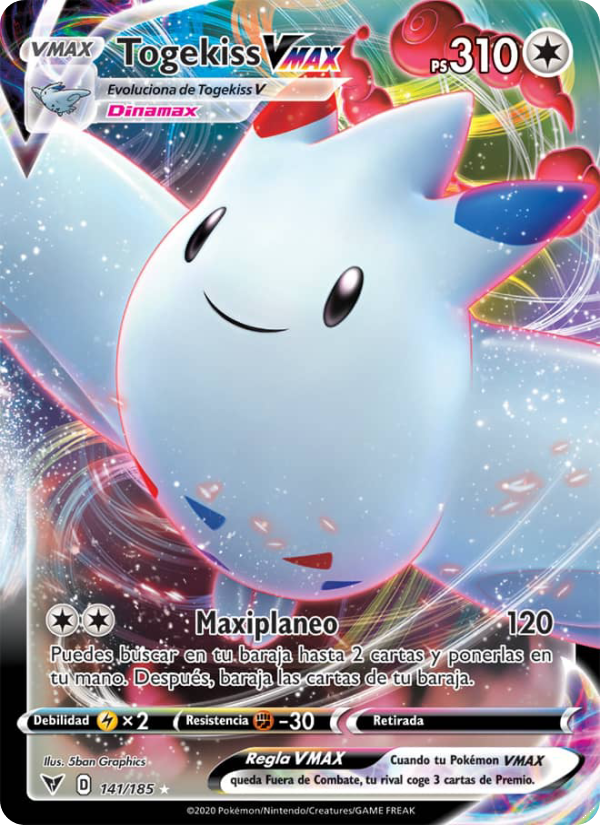 Togekiss VMAX 141 — Voltaje Vívido (Spanish Pokémon TCG card)