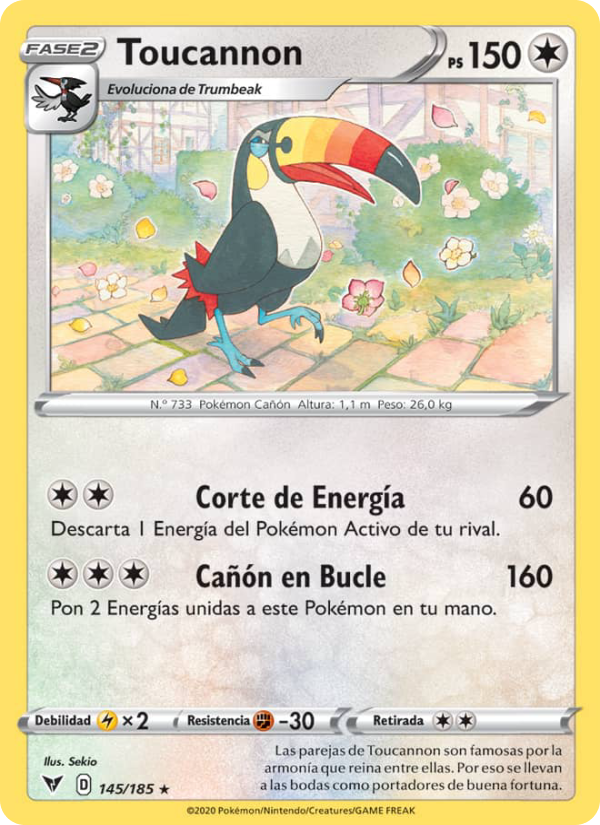 Toucannon 145 — Voltaje Vívido (Spanish Pokémon TCG card)